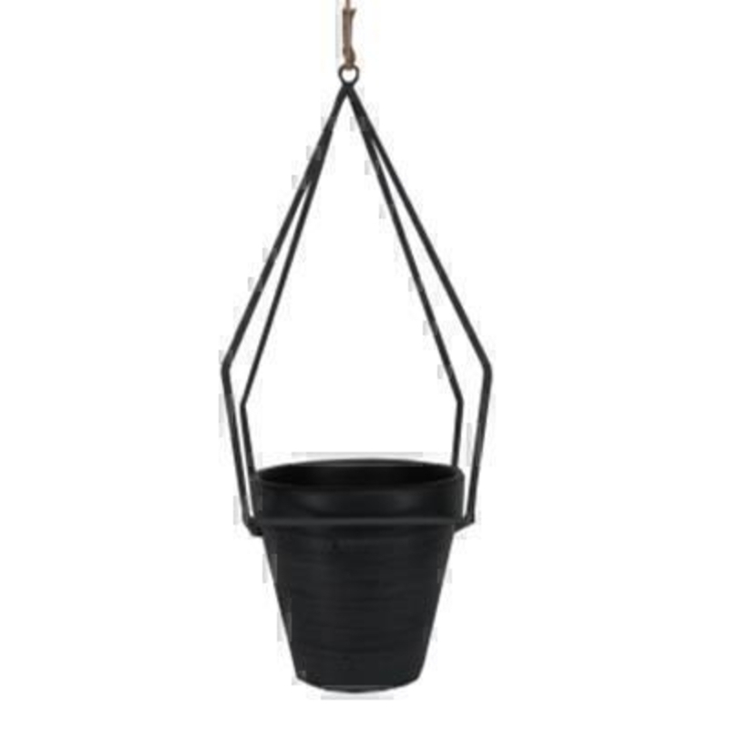Charcoal Metal Obelisk Frame Hanging Pot Cover By the designer Gisela Graham who designs really beautiful gifts for your garden and home. (LxWxD) 16.5x16.5x32cm